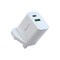 شاحن ديفيا سمارت سيريز PD & QC السريع بقوة 20 واط مع منفذي USB-A وType-C، شحن سريع، تصميم مدمج ومتين، حماية من الحرارة والتيار الزائد - أبيض
