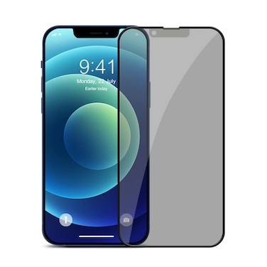 Devia Van Series Privacy Silicone Edge Twice-Tempered Glass for iPhone 14 Pro, Scratch and Damage Protection, Easy Installation, Bubble-Free, Full Coverage - Black
