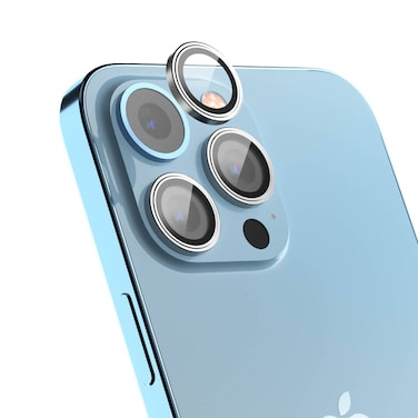 Devia Peak Series Camera Lens Protector (3pcs) for iPhone 14 Pro / 14 Pro Max, HD Quality, Clear and Focused Imaging, No Blur, Clear Lens Protection - Silver
