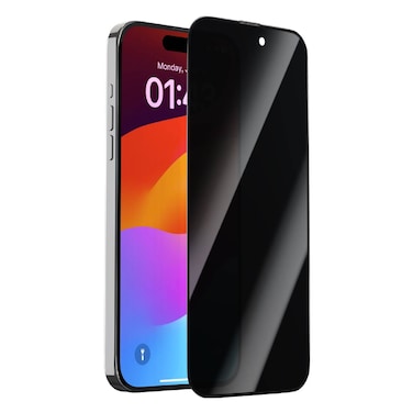 Devia iPhone 15 Pro Van Series Full Screen Privacy Twice-Tempered Glass, 9H Hardness, Privacy Anti-Peeping, Explosion-Proof, Scratch-Proof, Full Coverage - Black
