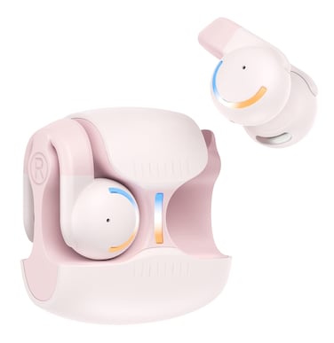 Open-Ear Bluetooth 5.3 Wireless Earphones, Stereo Sound, Built-In Mic, 13mm Driver, 5.2g Lightweight, Long Battery Life, Comfortable Fit - Pink