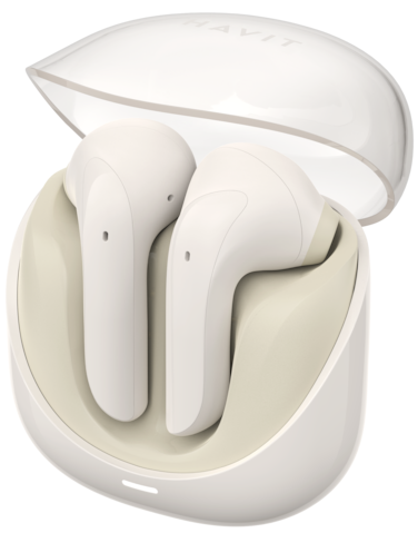 Experience Exceptional Sound with Havit TW974 Wireless Earbuds &ndash; Sleek Design, Powerful Audio, Long Battery Life, Water-Resistant, and Touch Control &ndash; The Perfect Choice for Music Lovers! - Beige
