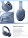 HAVIT H630BT PRO Bluetooth Over-Ear Headphones, Active Noise Cancelling, 50H Playtime, HiFi Stereo Sound, Dual Device Connection, Foldable Design, Built-in Mic, for Phone/PC &ndash; Blue