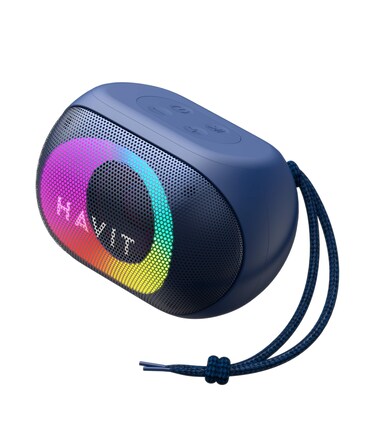 SK885BT Blue Wireless Waterproof Speaker - RGB Lights, 8W Surround Sound, TWS Interconnection, 11 Hours Playback, Bluetooth V5.3, IPX5 Rated