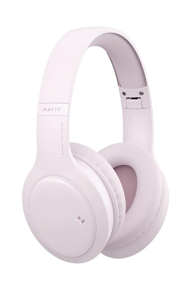 Havit H633BT Wireless Headphones - Stylish Over-Ear Design, Dynamic 40mm Drivers, 20-Hour Battery Life, Bluetooth 5.1, Foldable, Comfortable Fit - Pink