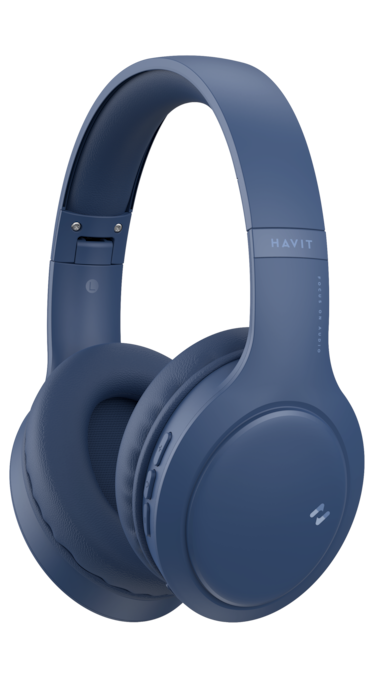 Havit H633BT Wireless Headphones - Stylish Over-Ear Design, Dynamic 40mm Drivers, 20-Hour Battery Life, Bluetooth 5.1, Foldable, Comfortable Fit - Blue