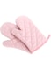 Nachvorn Oven Mitts, Premium Heat Resistant Kitchen Gloves Cotton &amp; Polyester Quilted Oversized Mittens, 1 Pair Pink