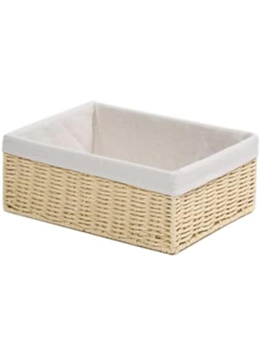 Homesmiths Small Storage Basket Natural with Liner 28 x 20 x 10 cm