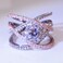 Rose Gold-plated Color Separation Ring Creative Cross Zircon Engagement Ring - Size 7