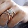 Rose Gold-plated Color Separation Ring Creative Cross Zircon Engagement Ring - Size 7