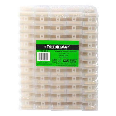 Terminator Terminal Connector Blocks 20A (14mm 12 Terminals Per Strip x 10 Strips)