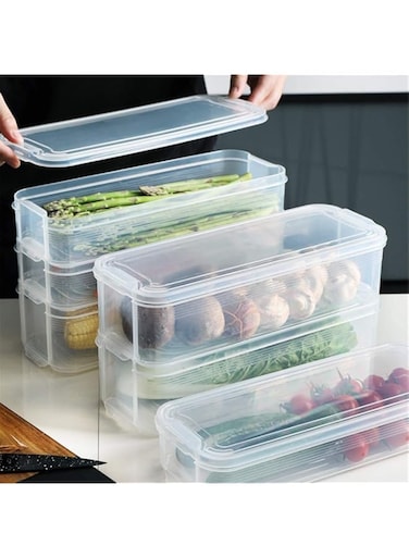YumLock WBY Fridge Organizer, Food Storage Container, Wambory 6L 3Tiers Stackable Kitchen Fridge Drawer Organizer Storage Container, Heat Resistance And Cold Resistance Bpa-Free Pp Material (3 Tiers)
