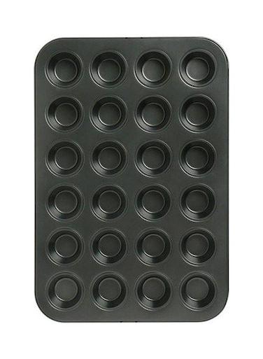 24 Cup Mini Muffin Mould Black 35x2x26cm