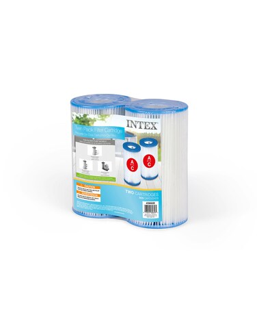 Intex 29002 29002 Pool Pump Replacement Filter Cartridge, Filter Pump, Crystal Clear, Pool Water Filter, Circulation, FILTER CARTRIDGE A TWIN PACK