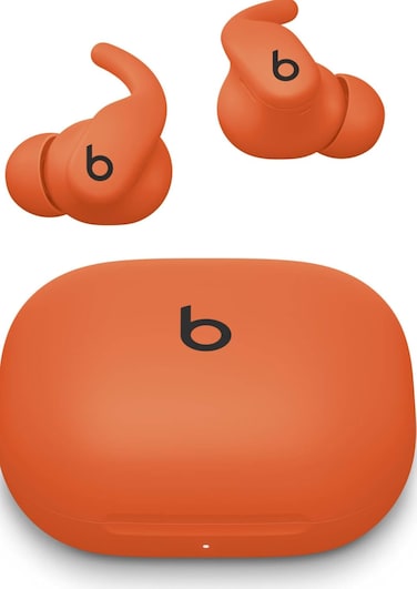 New Beats Powerbeats Fit - Wireless Noise-Cancelling Workout Earbuds with Ultimate Secure Fit, IPX4, Up to 30H of battery life with charging case, Compatible with Apple &amp; Android - Spark Orange