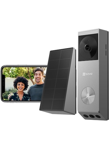 EZVIZ 2K Dual-Lens Video Doorbell Camera, Solar Panel EP3X Pro