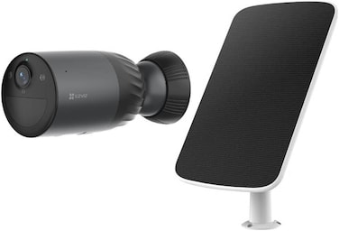 Ezviz BC1c 4K Kit, 4K Resolution, Always-On Video Mode, Supports Wi-Fi 6 Network, H.265 Video Compression, Two-Way Talk, Color Night Vision, Solar Charging Panel-F, Black/White   CS-BC1c-R100-2F8WFL