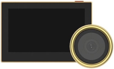 Ezviz HP2 Peephole Door Viewer, 4.3" Indoor Color Screen, 2MP Resolution, 146&deg; Wide-Angle View, Fits 14-26mm Hole, 2200mAh Rechargeable Battery, 2.4 GHz Wi-Fi, Gold   CS-HP2-R100-6E2WB-GD