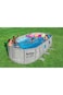 Bestway Power Steel Oval Above Ground Pool with Swim Vista Porthole
