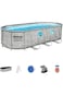 Bestway Power Steel Oval Above Ground Pool with Swim Vista Porthole