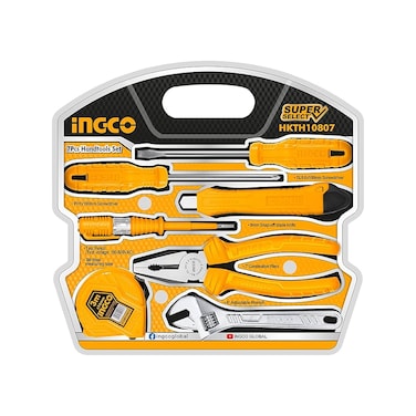 INGCO 7 PCS HAND TOOLS SET HKTH10807 - Complete Toolset with Essential Hand Tools for DIY, Home Repairs, and Professional Use