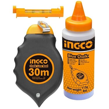 INGCO Chalk Line Reel HCLR0130 Heavy-Duty Professional Tool for Accurate Marking in Construction, Carpentry, and DIY Projects