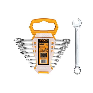 INGCO COMBINATION SPANNER SET HKSPA1088 - High-Quality 8-Piece Combination Spanner Set, Durable, Precision Engineering for Professional Use