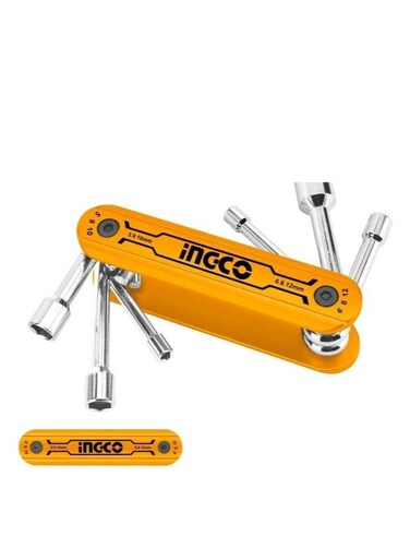 إنكو طقم 6 قطع مفكات صواميل قابلة للطي HFND0601 للأعمال الاحترافية في السيارات والكهرباء والميكانيكا والمشاريع المنزلية