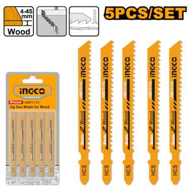 INGCO JIG SAW BLADE FOR WOOD JSBT111C - High-Quality Jig Saw Blade for Wood Cutting, Durable, Efficient, Ideal for Precision and Fast Cuts