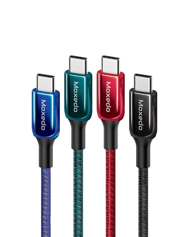 Moxedo CavoX Type-C to Type-C 60W Power Delivery Charge and Data Sync Braided Cable 1.2m Compatible with iPhone 15/15 Pro/ 15 Plus / 15 Pro Max, iPad Mini/Pro, MacBook Pro/Air - 4 Pack