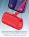 Moxedo Capsule 5000 mAh Mini Power Bank 20W PD Fast Charging Portable Charger with Built-in Lightning Connector with Kickstand Compatible for iPhone 14/14 Pro Max/13/12/11/X/8/7/6 Plus (Red)