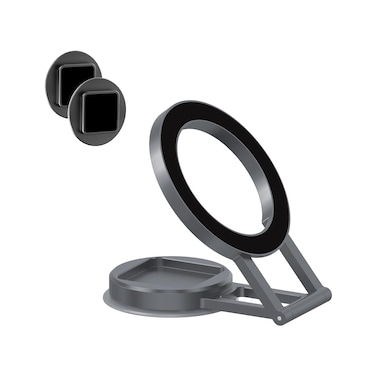 Remson Magnetic Car Phone Holder, MagSafe Car Mount Foldable Hidden for Tesla Model 3/X/Y/S Accessories, Laptop Mount with Magnet Plates Compatible for iPhone 14 13 12 Pro Max Plus and Smartphones