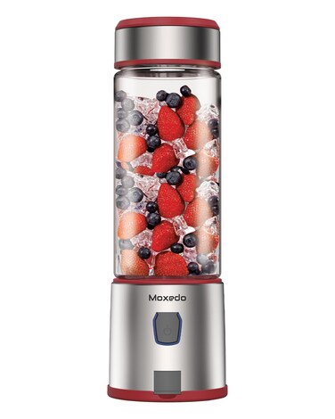 Moxedo Portable Juicer Blender USB Rechargeable 6 Stainless Steel Blades 15oz BPA Free Handheld Personal Mini Blender for Shake and Smoothies. (Red)