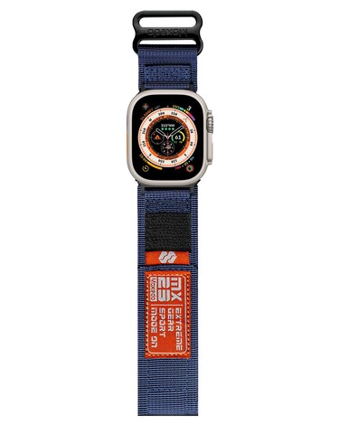 Moxedo MX23 Rugged Strap Breathable Nylon Braided Sports Band Compatible with Apple Watch Band Series 8/7/6/5/4/3/2/1/SE Ultra Woven Loop Design for 44mm/45mm/49mm (Midnight Blue)