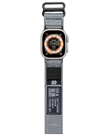 Moxedo MX23 Rugged Strap Breathable Nylon Braided Sports Band Compatible with Apple Watch Band Series 8/7/6/5/4/3/2/1/SE Ultra Woven Loop Design for 44mm/45mm/49mm (Grey)