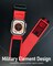 Moxedo MX23 Rugged Strap Breathable Nylon Braided Sports Band Compatible with Apple Watch Band Series 8/7/6/5/4/3/2/1/SE Ultra Woven Loop Design for 44mm/45mm/49mm (Red)