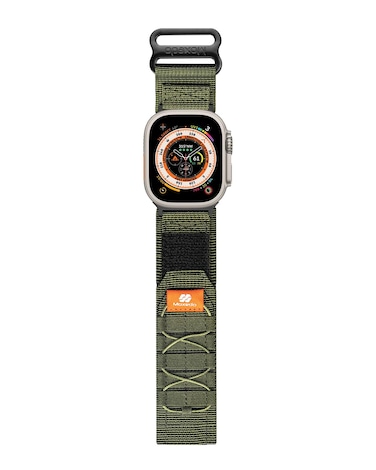 Moxedo Tactical Sports Rugged Strap Breathable Nylon Braided Compatible with Apple Watch Band Series 8/7/6/5/4/3/2/1/SE Ultra Military Woven Loop Design for 44mm/45mm/49mm (Military Green)