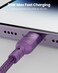 Moxedo 2 in 1 Charging Cable 30W Power Delivery Interchangeable USB-A/USB-C to L 1.2 Meters Braided Nylon Cable Compatible for iPhone 15/14/13/12/11 Pro Max, iPad and Samsung (Purple)