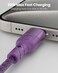 Moxedo 4 in 1 Charging Cable 60W Power Delivery Interchangeable USB-A/USB-C to USB-C/L 1.2 Meters Braided Nylon Cable Compatible for Android/iPhone 15/14/13/12/11 Pro Max, iPad (Purple)