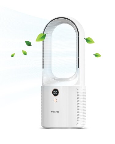 Moxedo Desktop Bladeless Fan Mini Cooling Fan with 6-Speed Options, USB Rechargeable Battery, LED Digital Display, Personal Portable Cordless Fan for Desk Home, Office, Bedroom