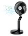 Moxedo Desktop Mini Fan, Oscillating Cordless/Wireless Fan, Wall Mount Foldable Fan Stand with Built-in Phone Holder - USB Rechargeable Battery with 3-Speed options for Home Office Travel