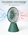 Moxedo Mini Portable Fan Desktop Portable, 5 Blades Strong Wind, 3 Adjustable Speed Auto Rotation,USB Rechargeable Battery with Solid Fragrance Pad (Green)