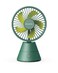 Moxedo Mini Portable Fan Desktop Portable, 5 Blades Strong Wind, 3 Adjustable Speed Auto Rotation,USB Rechargeable Battery with Solid Fragrance Pad (Green)