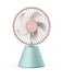Moxedo Mini Portable Fan Desktop Portable, 5 Blades Strong Wind, 3 Adjustable Speed Auto Rotation,USB Rechargeable Battery with Solid Fragrance Pad (Blue)