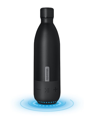 Moxedo Vacuum Flask with Built-in Wireless Speaker and LED Light Double Wall Vacuum Insulated Hot and Cold BPA Free 460ML for Gym, Home, Office, Outdoor and Work (Black)