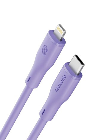 Moxedo CavoX Pro USB-C to Lightning Silicone Cable 27W PD Fast Charge and Data Sync Compatible for iPhone 14/13/12/11 Pro Max X/XS/XR 8 7 6s Plus SE (Purple, 1.2m)