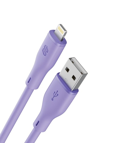 Moxedo CavoX Pro USB-A to Lightning Silicone Cable 2.4A Fast Charge and Data Sync Compatible for iPhone 14/14Pro/13/13Pro/12/11/11Pro/11Max/ X/XS/XR/XS Max/8, iPad (Purple, 1.2m)