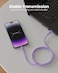 Moxedo CavoX Pro USB-A to Lightning Silicone Cable 2.4A Fast Charge and Data Sync Compatible for iPhone 14/14Pro/13/13Pro/12/11/11Pro/11Max/ X/XS/XR/XS Max/8, iPad (Purple, 2m)