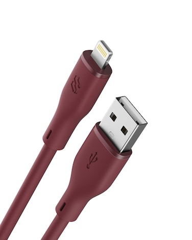 Moxedo CavoX Pro USB-A to Lightning Silicone Cable 2.4A Fast Charge and Data Sync Compatible for iPhone 14/14Pro/13/13Pro/12/11/11Pro/11Max/ X/XS/XR/XS Max/8, iPad (Moroon, 2m)