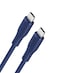 Moxedo CavoX Pro USB-C to USB-C Silicone Cable 60W PD Fast Charge and Data Sync Compatible for iPhone15/ MacBook Pro 2020, iPad Pro 2020, iPad Air 4, Samsung Galaxy S23+/S23 Ultra (Blue, 2m)